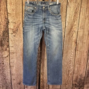 Ariat Denim M4 Low Rise Boot Cut Loop & Lock Blue Jeans Mens Size 32 x 36 - Picture 1 of 13
