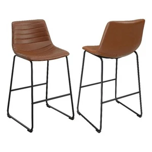 Coaster Zuni Faux Leather Upholstered Counter Height Chair in Brown - Picture 1 of 11