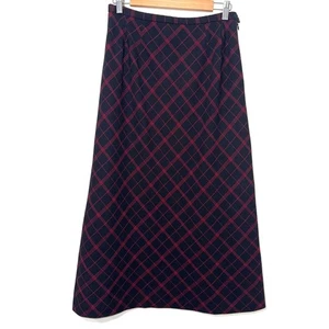 Falda midi vintage Pendleton de lana a cuadros - negra/roja 10 - Imagen 1 de 5