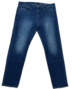 Jeans uomo GAP Soft Zemi slim fit lavaggio mezzanotte 38x32 elasticizzato fondo di magazzino nuovo senza etichette - Foto 1 di 18