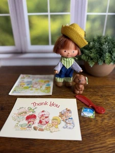 Vintage Strawberry Shortcake Huckleberry Pie Doll & Pupcake dog Thank You Card + - Picture 1 of 15