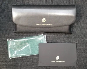 David Beckham Eyeglasses Case Beautiful Black & Dark Green Cleaning Cloth - Picture 1 of 5