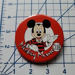 Disney Mickey Mouse Club Vintage Rojo Pin Botón Trasero 3" - Imagen 1 de 3