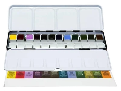 Daniel Smith Watercolor Half Pan Set 12 Colors Portable Art Supplies - Image 1 of 4