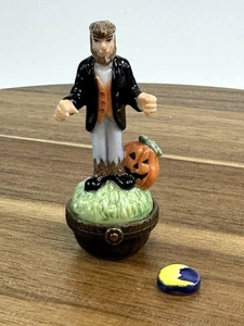 PHB Porcelain Hinged Trinket Box Werewolf Monster Halloween - Picture 1 of 8