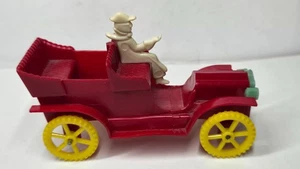 Figura de conductor vintage Allied Modelo T plástico 4 juguetes coche de turismo ruedas rojas amarillas - Imagen 1 de 8