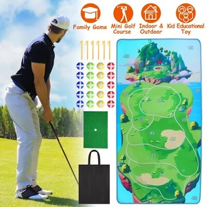 Golf Chipping Game Mat Set 31x59in Indoor Outdoor Golf Pratice Training Mat - Picture 1 of 12