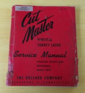 Vtg 1953 Bullard Vertical Turret Lathe Cut Master Instruction Manual 188pgs - Picture 1 of 10