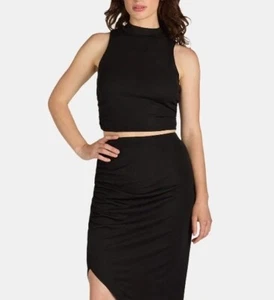 NWT Madden NYC Womens Sleeveless Mock Neck Top Black Sz M 8/10 - Picture 1 of 3