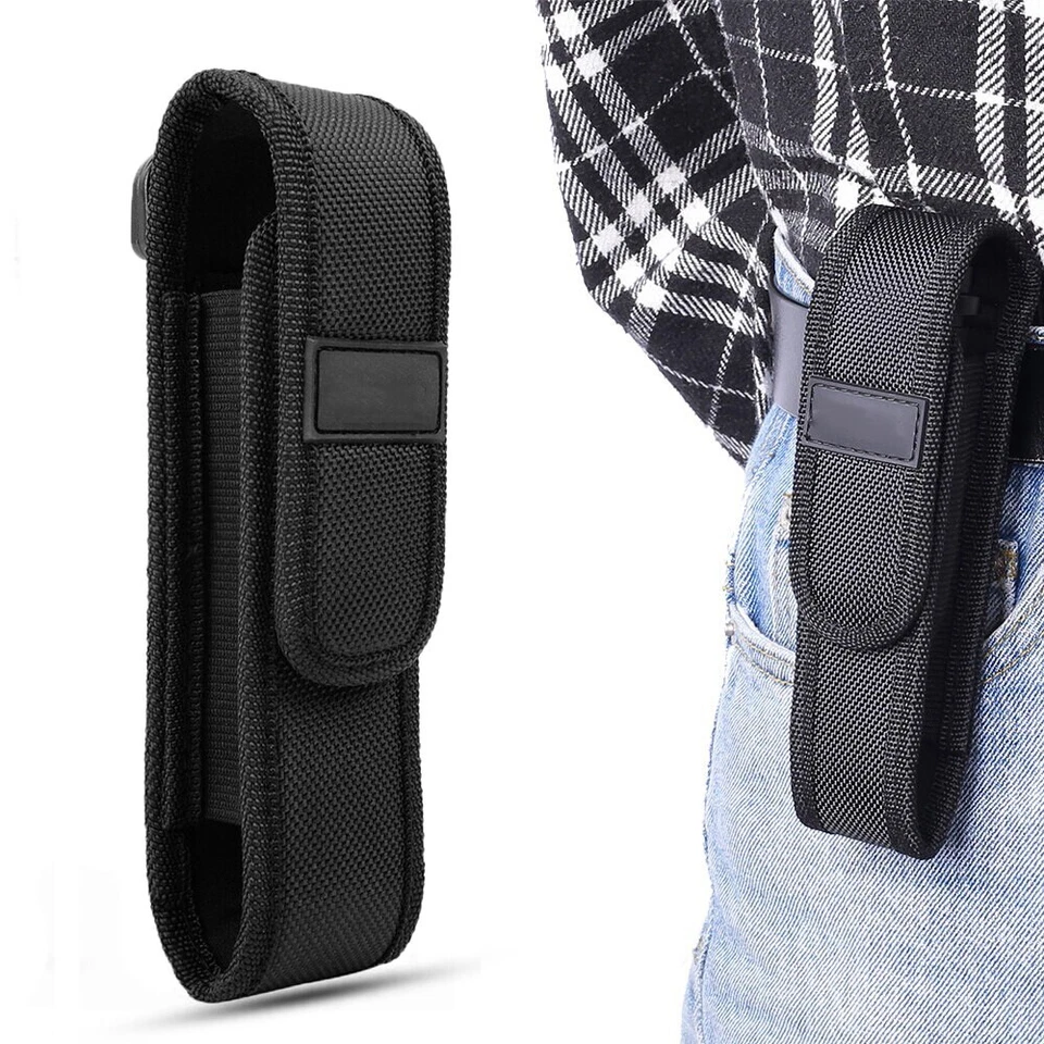 Tactical EDC Pouch Nylon Folding Knife Flashlight Sheath Camping Outdoor Holster - Image 1 of 4