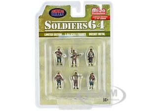 "SOLDIERS 64" DIECAST MILITARY FIGURES 6 PC SET 1/64 BY AMERICAN DIORAMA 76502