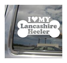 I Heart Love My Lancashire Heeler - Dog Bone Car Vinyl Decal Sticker 13587