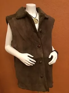 CLIMATE ZONE WOMENS SHELL 100% LEATHER,QUILTED INSIDE,POCKETS Size 14/16 Brown - Picture 1 of 12