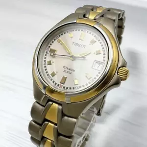 TISSOT Titanium Watch Men's 3 Hand Calendar Rare - Picture 1 of 6