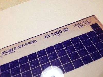 Yamaha XV1000 XV 1000 1983 Micro Enchufe Piezas List Catálogo Microficha - Imagen 1 de 2