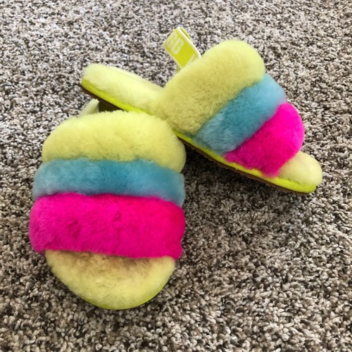 UGG 1116571T Ciabatta sandalo slide Fluff Yeah per bambini giallo rosa blu 11T