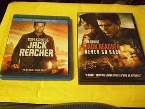 (2) Jack Reacher Blu-Ray/DVD Lot: Original + Never Go Back Tom Cruise - Picture 1 of 1