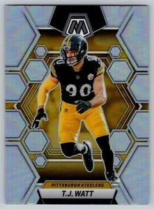 Fútbol americano mosaico Panini T.J. Watt plata Prizm 2023 - Imagen 1 de 2