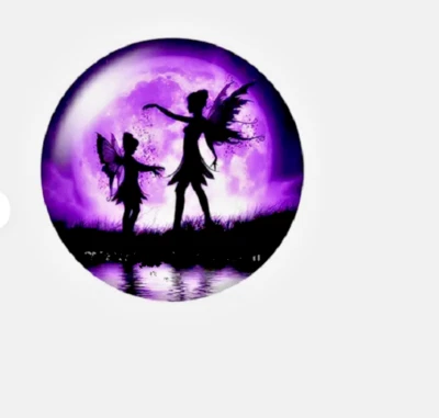 FAIRY FAIRIES  MOON PURPLE Pendant On 925 Sterling Silver 20" Necklace Women Men — 第 1/4 张图片