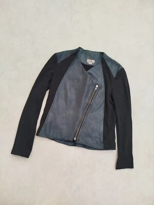 Helmut Lang Women's Size large Side Zip Lamb Leather Black Motorcycle Jacket - Image 1 of 4