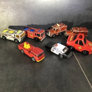 Matchbox Hot Wheels Fire Truck  Rescue 7 Car Lot  Lesney Prod Badger Fire Eater - Picture 1 of 12