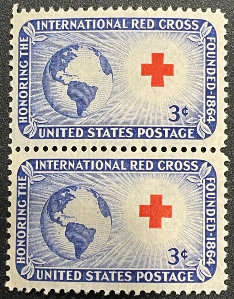 US # 1016 Set of Two; Mint; NH; OG; 3¢ Honoring International Red Cross - Image 1 of 1