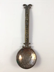 Antiker "Entente Cordiale" französischer Münzschalenlöffel von 1908, - Bild 1 von 9