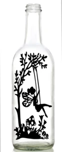 Vinyl Decal Sticker for Wine bottle fairy on a swing - Picture 1 of 2