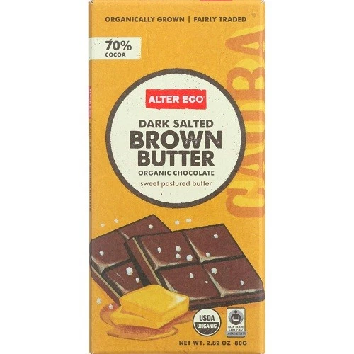 Alter Eco Americas Chocolate Organic Dark Salted Brown Butter 2.82 Oz Case of 12
