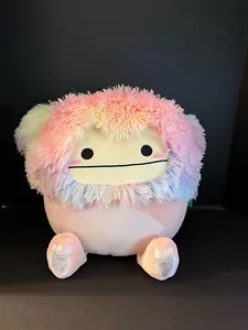 Squishmallow 12" Diane Pink Rainbow Bigfoot w/Beaded "I ♡ SQUISH" Charm Plus - Picture 1 of 6