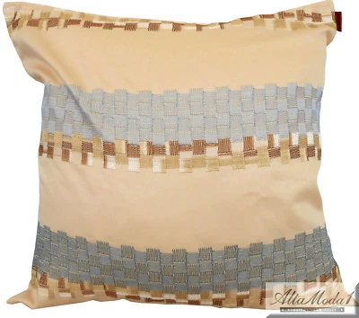 MISSONI HOME Kissenhülle Baumwollsatin bestickt champagne farbe 40x40cm FEBE 212 - Bild 1 von 3