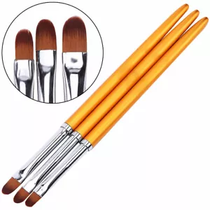 3 Gel Pinsel Oval Set Profi Gold Modellage Nailart Nails Gelpinsel Fingernägel - Bild 1 von 6