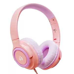 Kids Wired Headphones with Microphone 94dB Volume Limit Travel School Use - Picture 1 of 12