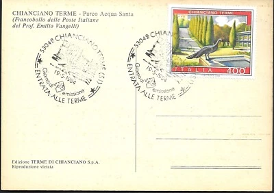 busta primo giorno di emissione repubblica 1984 cartolina centenario chianciano - Immagine 1 di 2