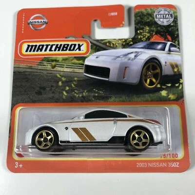 MATCHBOX-MODELLO AUTO 2003 NISSAN 350Z SCALA 1:64 COLORE BIANCO NR.75/100 NUOVO - Immagine 1 di 4