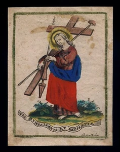 santino incisione 1600 GESU' BAMBINO E I SIMBOLI DELLA PASSIONE  th. van merlen - Imagen 1 de 1