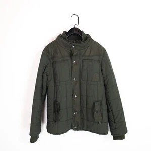 John Lewis Khaki Green Zip Through Fleece Lined Padded Puffer Rain Coat - 13 Y - Picture 1 of 24