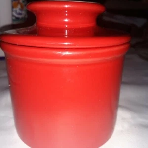 the original butter bell crock, round, red Or Blue color kitchen piece. - Picture 1 of 5