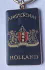 VINTAGE Metal Keyring Key Amsterdam Holland Netherlands Creest Coat Of Arms 