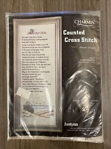 NEW Janlynn Charmin 64-1 FOOTPRINTS 9x24" Counted Cross Stitch KIT Religious