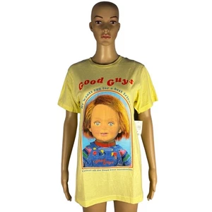 Chucky Good Guys T-Shirt Size M Putty Beige Horror Graphic Tee New with Tags - Picture 1 of 11