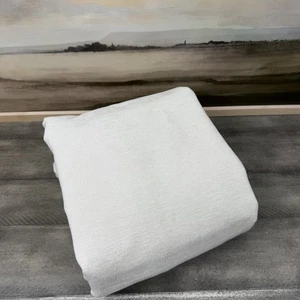 West Elm Worn Velvet Curtain Drape 48”x84” Alabaster Unlined Spots Read - Picture 1 of 10