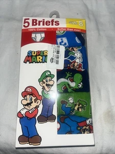 Super Mario 5er Pack Jungen Unterwäsche Slip Mario Bros Größe 8 NEU - Bild 1 von 2