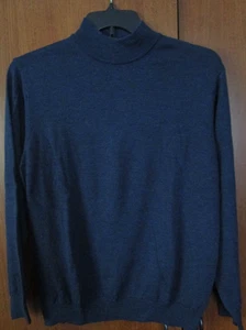 Ponte Vecchio Italy Sweater Medium Pure New Wool Blue Chest 49 Length 28 in - Picture 1 of 6