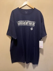 Hanes UCONN HUSKIES 100% Cotton Navy Blue T-shirt Size XXL - Bild 1 von 9