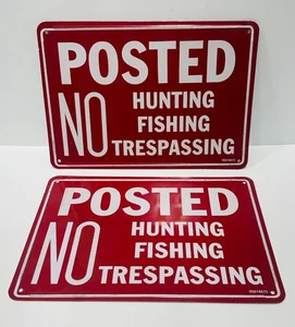 Vintage Posted No Trespassing Jagd Angeln Posted Schilder 7"x10" Sammlerstück - Bild 1 von 7