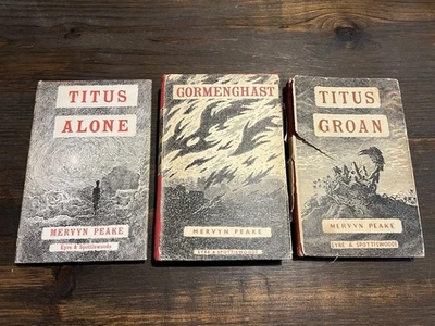 Mervyn Peake GORMENGHAST Trilogy Set Titus GROAN ALONE Eyre Spottiswoode 1st DJ Foto 1 de 4