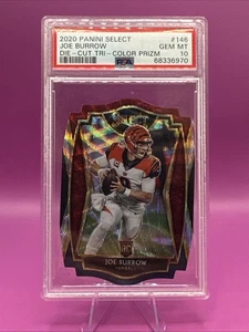 Panini Select Joe Burrow RC 2020 tricolor Prizm troquelado Premier #146 PSA 10 - Imagen 1 de 2