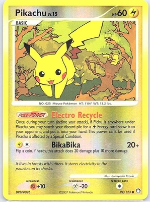 Pikachu 94/123 Reverse Holo Mysterious Treasures - Pokemon Card - NM - Image 1 of 2