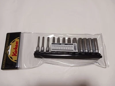 Koken Z-EAL Deep Socket Rail Set RS2300MZ 1/4in (6.35mm) Set of 12New from Japan - Image 1 of 4